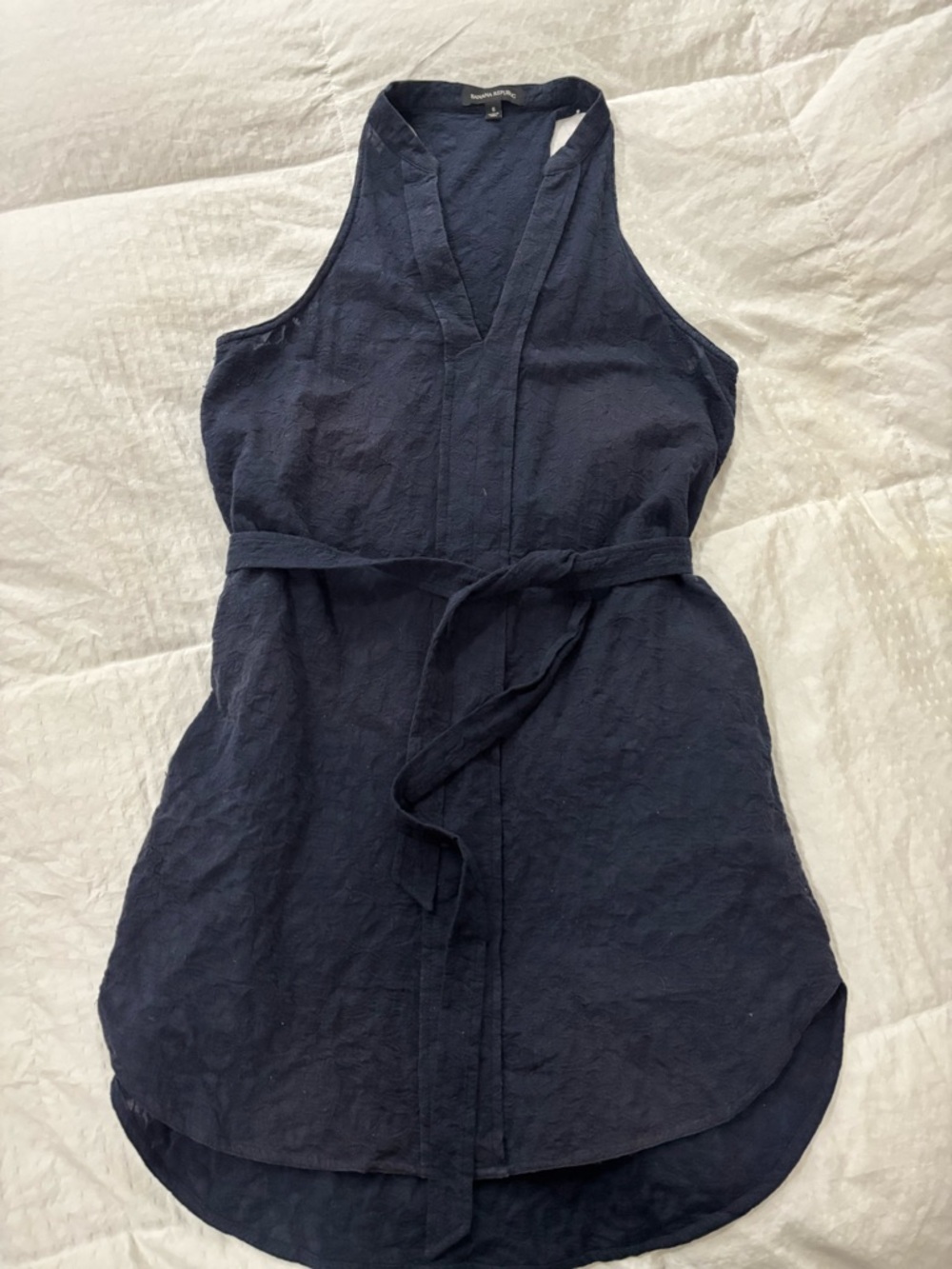 Banana Republic Navy Textured Sleeveless Dress Size 8